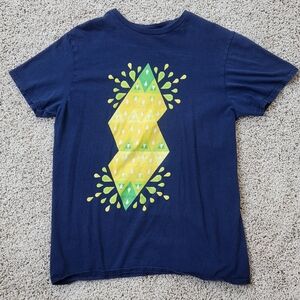 Abstract Summer Seed Garden Athletic Men's Cotton Tee Color Navy Size M